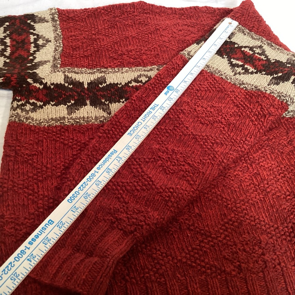 Polo Ralph Lauren Vintage Men's Southwestern Aztec Wool Hand Knit Sweater Large - Picture 10 of 10